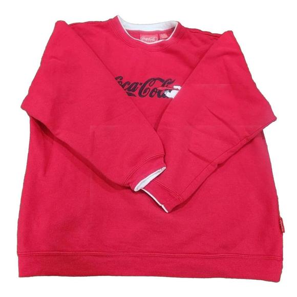 Coca-Cola Polar Bear Embroidered Red Unisex Pullover Sweatshirt XL - Picture 4 of 8